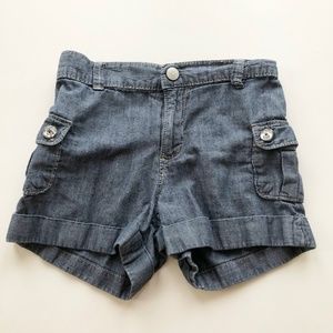 Gymboree Soft Chambray Shorts Cuffed Cargo Pockets